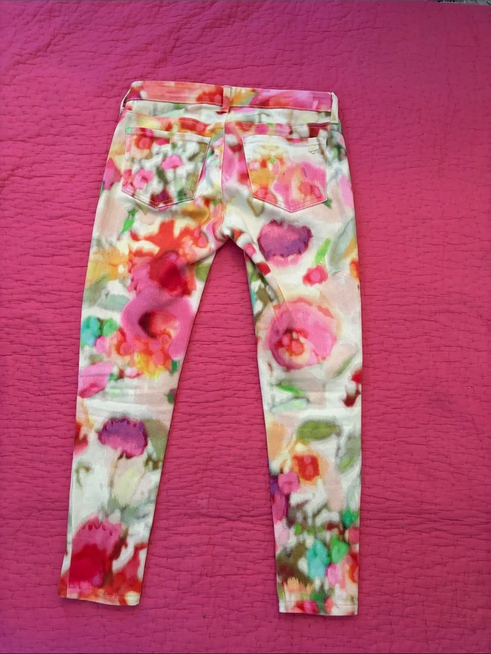 kate spade Pastel Watercolor Floral Cropped Jeans, size 26